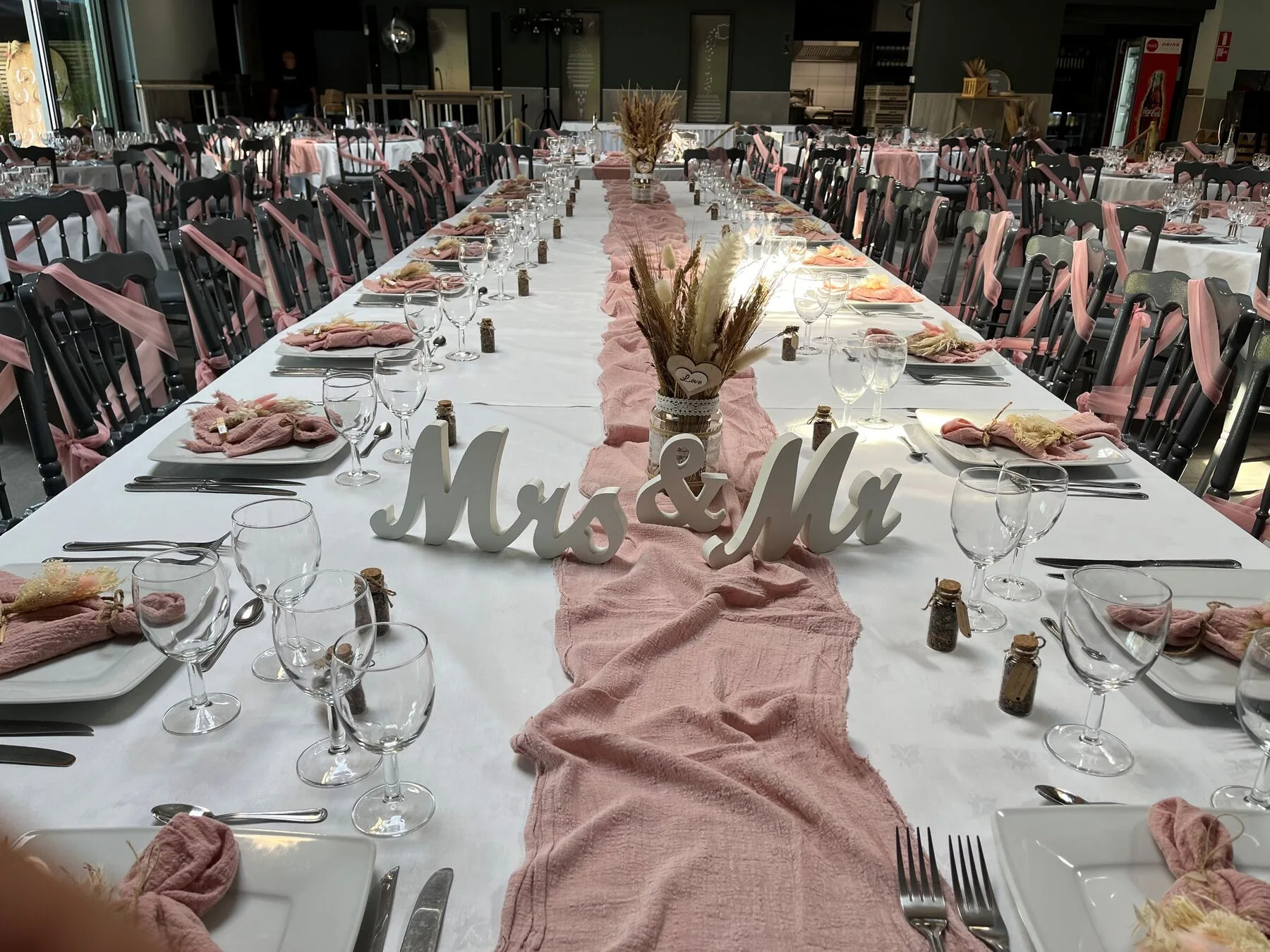 Décoration de table de mariage au Prestige du Clothaire